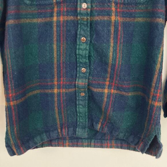 Lauren Ralph Lauren Women XS/S FLAW Green Plaid Worsted Wool Shirt Outdoor Cabin - Picture 6 of 10